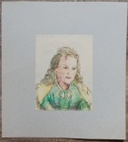 Portret tanara// desen in creioane colorate, Rodica Raileanu 1958, Portrete, Cerneala, Altul