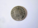 Rara! Statele Italiene/Regatul Napoleonian al Italiei 5 Soldi 1810 M argint 900,Napoleon I,diam=15 mm,moneda din imagini la cel mai mic pret