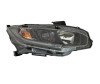 Far HONDA CIVIC, 2019-12.2021, partea dreapta, cu LED daytime running light; Type= USA; H11+HB3+WY21W; manual; negru; Omologare SAE; halogen,