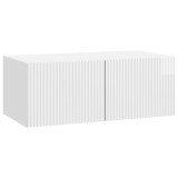 vidaXL Oglindă TV montată pe perete Alb foarte lucios Lemn prelucrat 898519