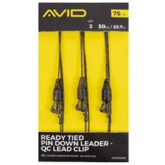 Montura Avid Ready Tied Pin Down Leader- Qc Lead Clip, 50lbs, 3buc/set