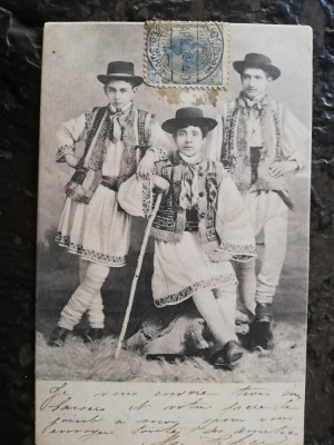 Carte postala clasica, port popular, necirculata, 3 frati ciobani foto