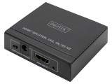 Splitter HDMI 1.4 cu intrare DC și soclu HDMI - neagră