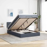 VidaXL Cadru de pat otoman cu saltea Gri &icirc;nchis 140x190cm catifea