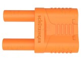 Conector banană 4mm punte stacabilă 32A 1kVAC portocalie