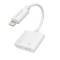 Convertor audio digital Borofone BV11 pentru Lightning catre 2 porturi tip Lightning, alb