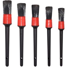 Set de 5 perii de cosmetica auto, Negru/Rosu
