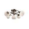 Lustra Erste Ramona Wenge + Alb, 5xE27, 60W, Metal, Abajur Sticla Alba, 530x530x210 mm
