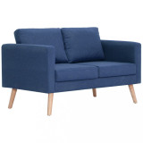 Canapea cu 2 locuri, albastru, material textil, Canapele fixe, Din stofa, vidaXL