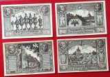 Germania LOT 4 notgeld 25 + 50 pfennig + 1 + 3 Mark Naugard aUNC / UNC **