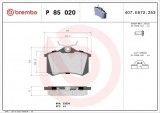 Set placute frana spate BREMBO P85020