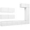 Set dulapuri TV, 7 piese, alb, lemn prelucrat