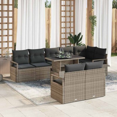 vidaXL Set de canapele pentru grădină 9 pcs Gri 100 x 55 x 73 cm 3348845 foto