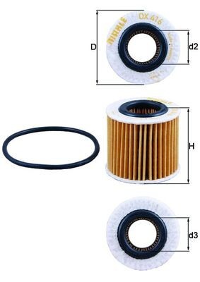 MAHLE OX 416D1 Filtru ulei foto