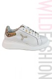 CH39-2 Adidasi casual TONAKI din piele naturala cu strasuri si model sarpe