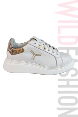 CH39-2 Adidasi casual TONAKI din piele naturala cu strasuri si model sarpe
