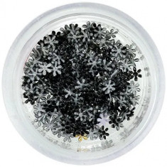 Flori negre din material, pentru decorarea unghiilor – mici