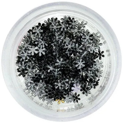 Flori negre din material, pentru decorarea unghiilor &amp;ndash; mici foto