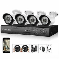 Sistem de supraveghere CCTV FULL HD, Kit DVR cu 4 camere exterior / interior Alb foto