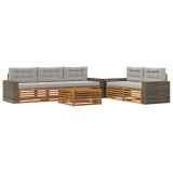 vidaXL Set de canapele de exterior 6 pcs Natural și gri deschis 3383039