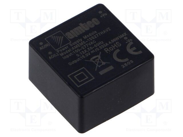 Convertor AC/DC AIMTEC 5W 15V DC, intrare 85-305V AC, 100-430V DC