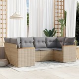Gossi set canapele de gradina cu perne, 6 piese, bej, poliratan