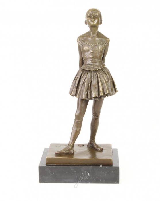 Dansatoare - statueta din bronz pictat pe soclu din marmura JK-10