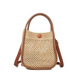 Geanta din rafie cu compartiment interior