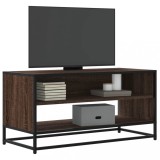 Cumpara ieftin Comodă TV, stejar maro, 91x40x46 cm lemn prelucrat și metal