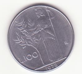 Italia 100 Lire 1978 large type foto