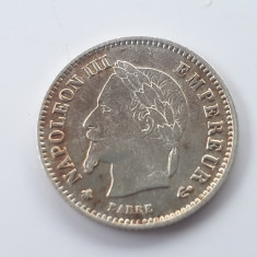 Franța 20 centimes 1867 A/Paris argint Napoleon lll