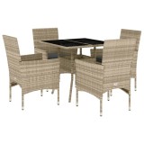 Cumpara ieftin Set mobilier gradina perne 5 piese gri deschis poliratan sticla