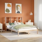 VidaXL Pat cu bibliotecă fără saltea, 120x200 cm, lemn masiv de pin