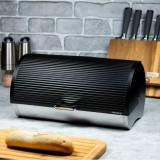 Cutie pentru paine, din otel, negru cu gri, 39 x 28 x 18,5 cm, Klausberg