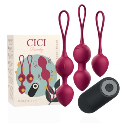 CICI BEAUTY - PREMIUM SILICONE 3 VIBRATING KEGEL BEADS REMOTE CONTROL foto