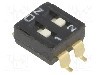 Intrerupator DIP, 2 pozitii, montare SMT, 2 sectiuni, OMRON OCB - A6S-2101-H