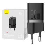 INCARCATOR retea Baseus, GaN5 Fast Charger 30W, 1 x USB Type-C 5V/3A, negru &amp;quot;CCGN070401&amp;quot; (timbru verde 0.18 lei) - 6932172624439