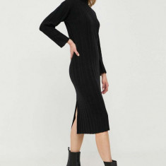 Max Mara Leisure rochie din lana culoarea negru, mini, drept