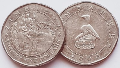 1616 Zimbabwe 25 Dollars 2003 km 15 foto