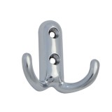 Cuier mobila cu 2 agatatoare, zamac, cromat lucios, pentru baie, dormitor, hol, prindere pe mobila / perete, 494.19.22