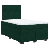 Cumpara ieftin Pat box spring cu saltea, verde inchis, 120x190 cm, catifea