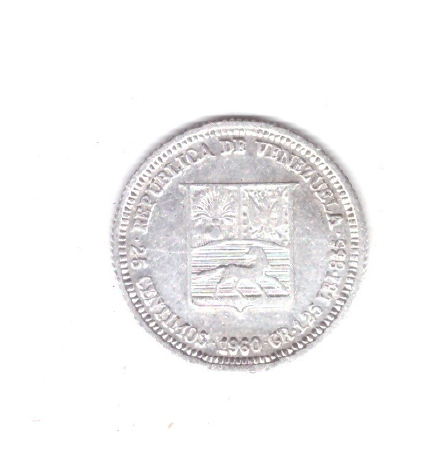 Moneda Venezuela 25 centimos 1960, stare foarte buna, curata