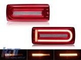 Set de stopuri LED dinamice de tuning potrivit pentru Mercedes G-Class W463 1999-2018 cu baza rosie/alba, stanga si dreapta Performance AutoTuning
