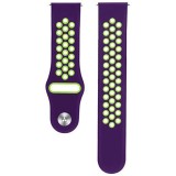 Curea silicon, compatibila Amazfit BIP 3, telescoape Quick Release, Violet/Verde