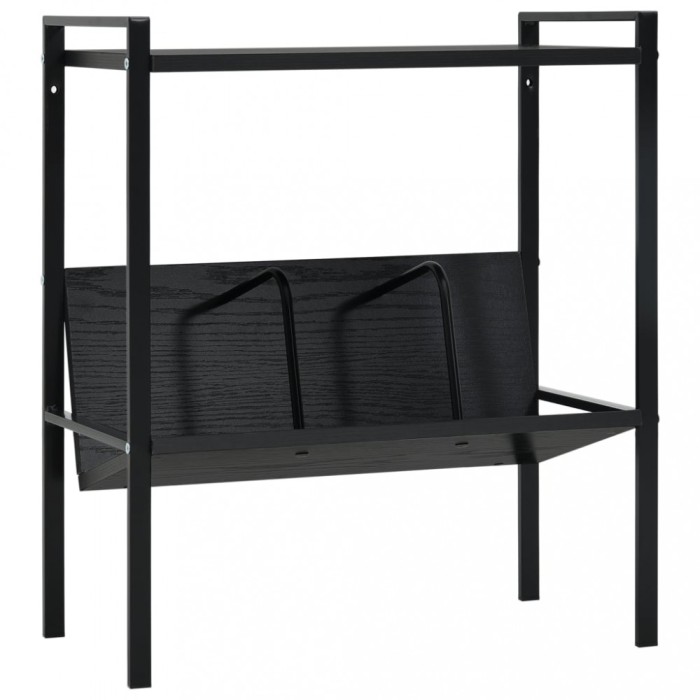 vidaXL Etajeră de cărți cu 2 rafturi, negru, 52 x 28 x 59 cm, PAL