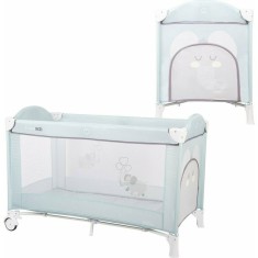 Patut pliant bebe, 120x60 cm, Cu un nivel, Cu intrare laterala cu fermoar, 2 roti, Conform cu standardul european de securitate foto