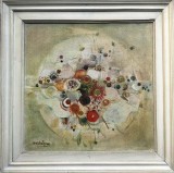 Andrei Şchiopu (n. 1946)-&quot;Flori&quot;, pictură &icirc;n ulei pe p&acirc;nză, Abstract