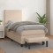 vidaXL Pat box spring cu saltea, cappuccino, 90x190 cm piele ecologică 3137520