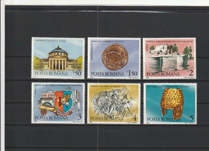 ROMANIA 1988 LP 1214 ANIVERSARI SERIE MNH NESTAMPILATA