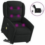 VidaXL Fotoliu electric de masaj rabatabil cu ridicare, negru, textil